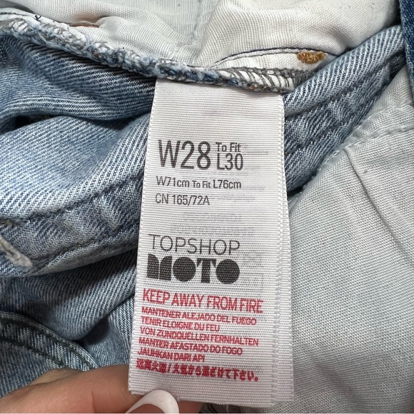 TopShop MOTO Cropped Wide Leg Jeans High Waist - Picture 8 of 8